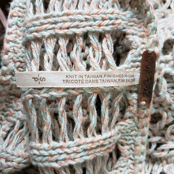 Free people open knit heathered crew neck sweater - Picture 4 of 7